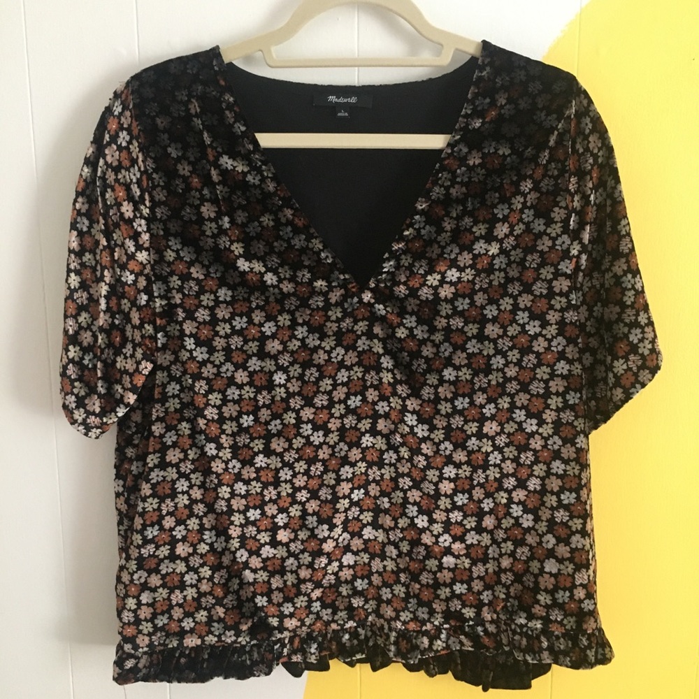 Madewell Velvet Floral Top